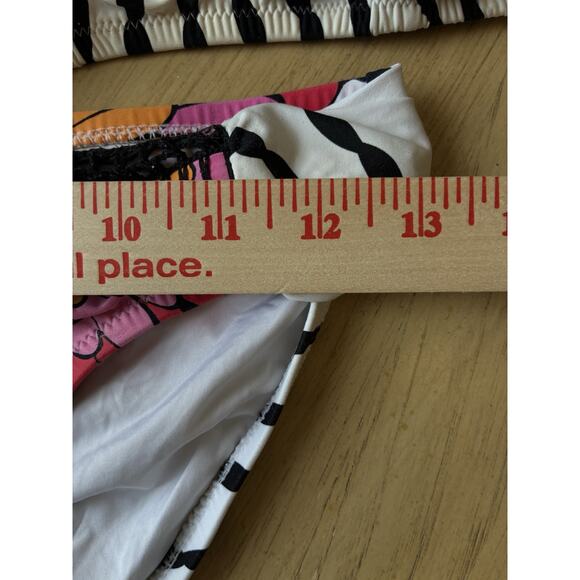 Trina Turk Ibiza Bikini Sz 6 Peacock Feathers Multicolored print Crochet Boho - Picture 14 of 16